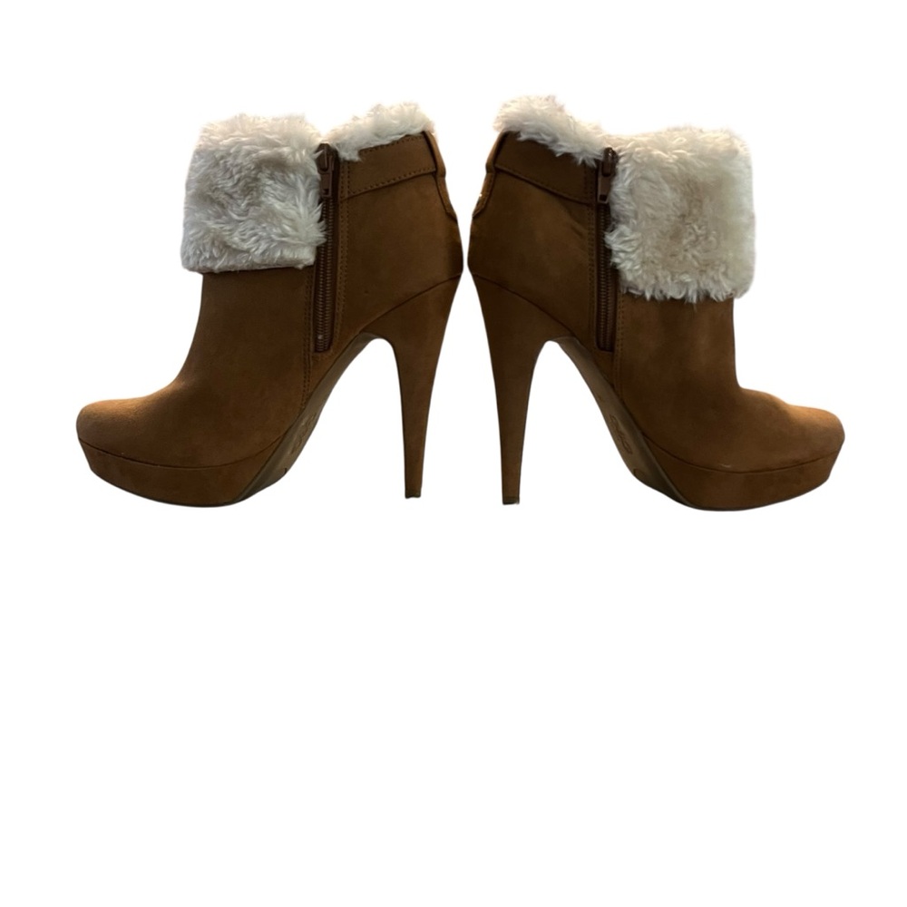 GUESS Tan Suede Fur Cuff Platform Boots | Cabincore Winter Going Out | 7.5 - Picture 5 of 15